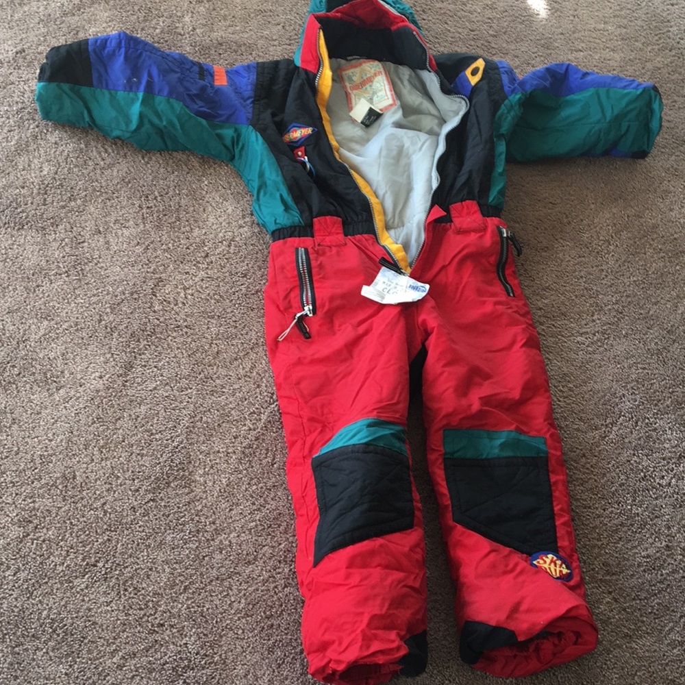 Obermeyer multi colored one piece snow suit.
